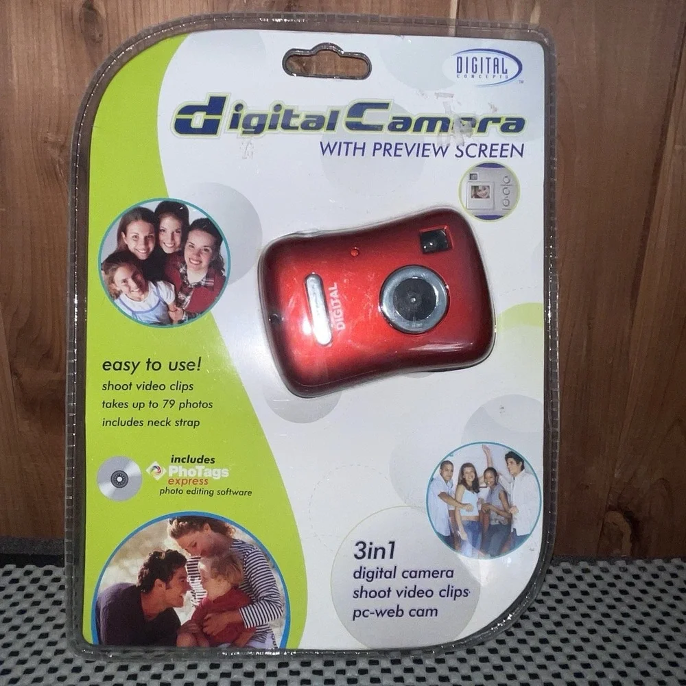 New Red Digital Camera Preview Screen 3-IN-1 Shoot Video Clips PC Web Cam Share